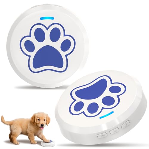 ChunHee Katzenklingel/Hundeklingel Buzzer Hund Haustier Türglocken Sensor Berührt Wasserdicht Türklingel Steckdose Empfänger 28 Klingeltöne und 5 Stufen Einstellbare Lautstärke von ChunHee