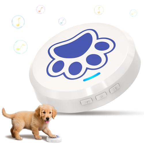 ChunHee Smart Dog Glocken, Toilettentraining, 0–115 dB, Lautstärke, verstellbar, 28 Klingeltöne, Hundetürklingel, Welpentraining, um nach draußen zu gehen, Blau, 1 Stück von ChunHee