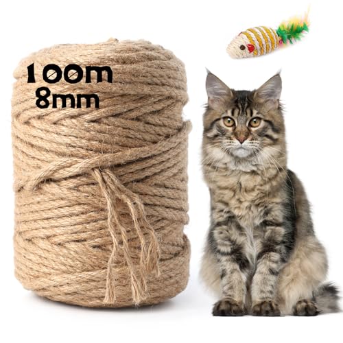 100M Sisalseil für Kratzbaum 8MM, Natur Sisal Seil für Katzen, Kratzseil, Haushalt, Garten, DIY, Dekoration, Kordel für Ersatz 100M Sisalseil für Kratzbaum 8MM, Natur Sisal Seil für Katzen, Kratzseil, Haushalt, Garten, DIY, Dekoration, Kordel für Ersatz von Chuner