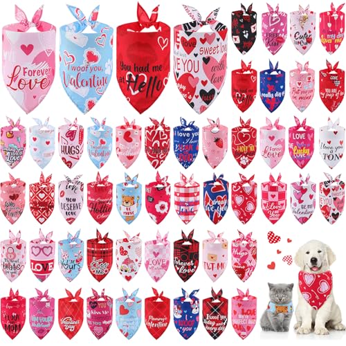Chunful 50 Stück Valentinstag Hundehalstücher Bulk mit Sprüchen Haustier Dreieckstuch Lätzchen waschbar Welpe Halstuch Verstellbar Fellpflege Zubehör für kleine, mittelgroße und große Hunde und Katzen Chunful 50 Stück Valentinstag Hundehalstücher Bulk mit Sprüchen Haustier Dreieckstuch Lätzchen waschbar Welpe Halstuch Verstellbar Fellpflege Zubehör für kleine, mittelgroße und große Hunde und Katzen von Chunful
