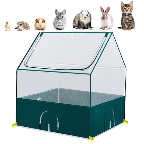 Chunful Kleintier-Laufstall, Haustierkäfig, Zelt, Hühnerbrüter mit abnehmbarem Laufstall, wasserdichte Unterseite, atmungsaktive Netzwände für Welpen, Kaninchen, drinnen und draußen (81,3 x 71,1 x Chunful Kleintier-Laufstall, Haustierkäfig, Zelt, Hühnerbrüter mit abnehmbarem Laufstall, wasserdichte Unterseite, atmungsaktive Netzwände für Welpen, Kaninchen, drinnen und draußen (81,3 x 71,1 x von Chunful