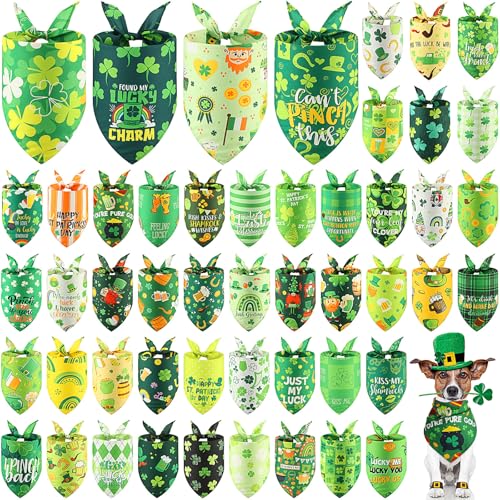 Chunful St. Patrick's Day Hundehalstücher mit Sprüchen, Dreieckstuch, Welpen-Lätzchen, saisonales Haustierkostüm, verstellbar, waschbar, für kleine und mittelgroße Haustiere, 50 Stück Chunful St. Patrick's Day Hundehalstücher mit Sprüchen, Dreieckstuch, Welpen-Lätzchen, saisonales Haustierkostüm, verstellbar, waschbar, für kleine und mittelgroße Haustiere, 50 Stück von Chunful