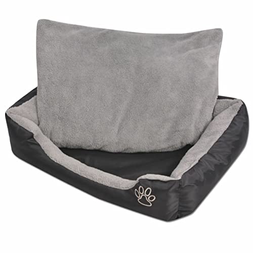 Chusui Hundebett mit Kissen, Hundematte, Katzenbett, Hundesofa, Haustierbett, Hundematte, Polsterung XL, Schwarz von Chusui