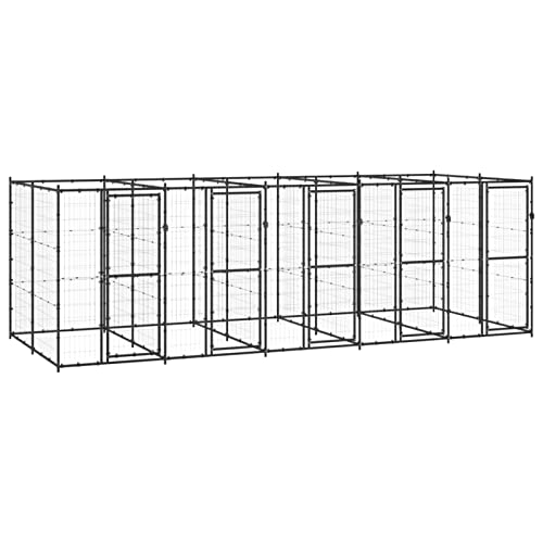 Chusui Hundehütte für den Außenbereich, Hundekäfig, Hundekäfig, Hundekäfig, Outdoor-Hundekäfig, aus Stahl, 12,1 m² von Chusui