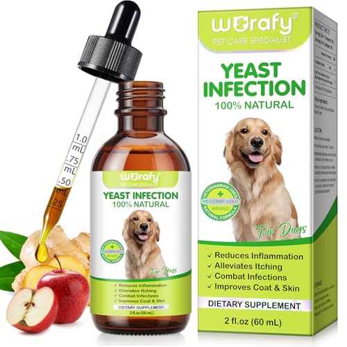 Behandlung von Hefepilzinfektionen bei Hunden – Natürliche Anti-Hefepilz-Tropfen, Linderung von Ohr- und Hautjucken, Linderung von Allergiesymptomen, 60 ml von CiAIplw