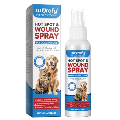 CiAIplw Haustier Wundspray, Wundpflege für Hunde & Katzen, Regeneration der Haut bei Wunden, Entzündungen und Irritationen, Narben- und Wundspray gegen Juckreiz & Kratzen, 120ML von CiAIplw