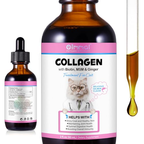 Kollagen für Katzen, Katzen Kollagen Haut und Fell Ergänzung, Juckreiz Linderung für Katzen, Tägliche Kollagen-Tropfen Unterstützt Die Gelenke und Verdauungssystem Gesundheit, 60ml von CiAIplw