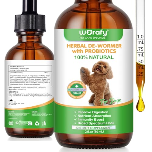 Natürliche Darmverteidigung für Hunde – Kräuterreinigung mit Wermut, Schwarznuss und Probiotika – Fördert Eine Gesunde Darmflora und Ein Gesundes Gleichgewicht – Fortschrittliche Breitbandformel, 60ml von CiAIplw