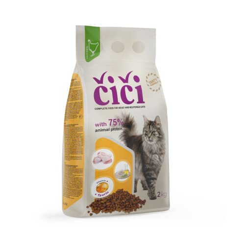 CiCi Komplett-Trockenfutter für Katzen, für Erwachsene und kastrierte Katzen, mit Geflügel, 2 kg von CICI