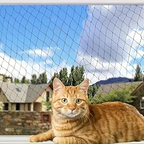 CiCixixi Katzennetz für Balkon, 6x3m Katzennetz Drahtverstärkt, mit 23M Befestigungsseil, Stark, Langlebig, UV-Beständig, Wetterfest, Geeignet für Balkone Terrassen und Fenster, Schwarz von CiCixixi