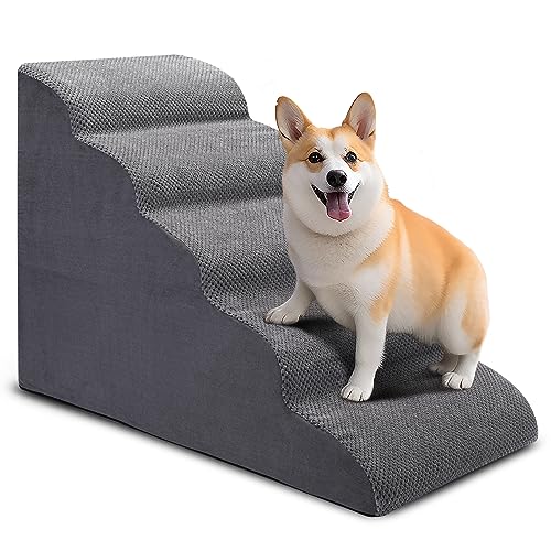 CiWiVOKi Hundetreppe für kleine Hunde, 5-stöckige Hunderampe für Couch und Hochbett, rutschfeste Haustiertreppe, 57.4 cm hohe Sofa Schaumstoff Hundetreppe, ältere Hunde, Katzen mit Gelenkschmerzen CiWiVOKi Hundetreppe für kleine Hunde, 5-stöckige Hunderampe für Couch und Hochbett, rutschfeste Haustiertreppe, 57.4 cm hohe Sofa Schaumstoff Hundetreppe, ältere Hunde, Katzen mit Gelenkschmerzen von CiWiVOKi