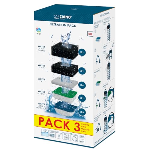 CIANO, Aquarium Verbrauchsmaterial – Ersatz-Filterkartuschen für Aquariumfilter, 3 Monate, Größe XL – kristallines Wasser für Fische, ohne Verunreinigungen und ohne Geruch – effektive Reinigung CIANO, Aquarium Verbrauchsmaterial – Ersatz-Filterkartuschen für Aquariumfilter, 3 Monate, Größe XL – kristallines Wasser für Fische, ohne Verunreinigungen und ohne Geruch – effektive Reinigung von Ciano