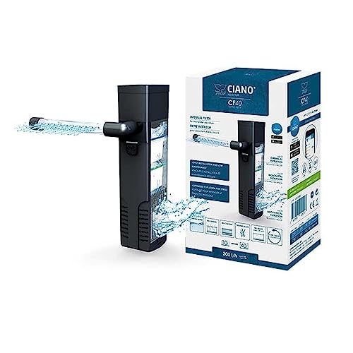 Ciano CF40 Innenfilter für Aquarien – Durchfluss von 200 l/h. Geeignet für Aquarien zwischen 10–40 l. von Ciano