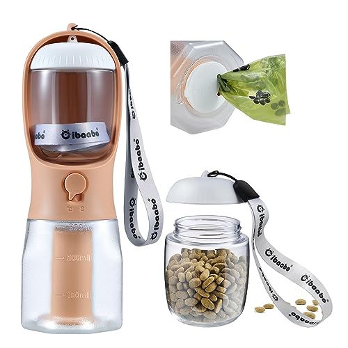 Cibaabo Hunde-Wasserflasche mit Futterbehälter und Kotbeutelhalter, 590 ml, tragbarer Haustierspender, auslaufsicheres Schloss, Kohlefilter zum Trinken, Füttern, Reisen, Spazierengehen und Wandern Cibaabo Hunde-Wasserflasche mit Futterbehälter und Kotbeutelhalter, 590 ml, tragbarer Haustierspender, auslaufsicheres Schloss, Kohlefilter zum Trinken, Füttern, Reisen, Spazierengehen und Wandern von Cibaabo