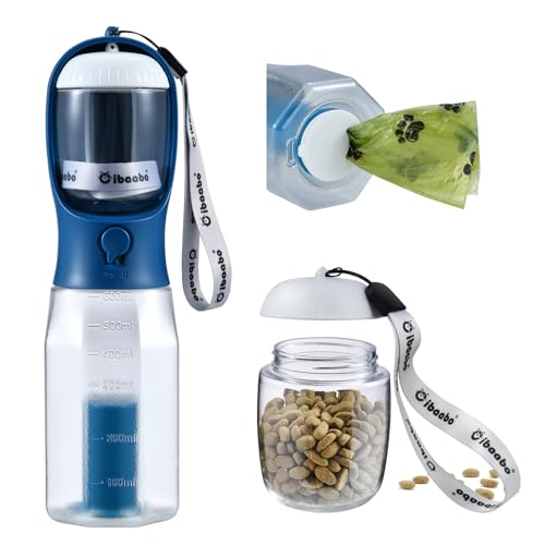 Cibaabo Hunde-Wasserflasche mit Futterbehälter & Kotbeutelhalter, Reise-Wassernapf, tragbarer Haustierspender, Hundesachen-Zubehörartikel, Welpenzubehör für Spaziergänge, Wandern, Hundegeschenk Cibaabo Hunde-Wasserflasche mit Futterbehälter & Kotbeutelhalter, Reise-Wassernapf, tragbarer Haustierspender, Hundesachen-Zubehörartikel, Welpenzubehör für Spaziergänge, Wandern, Hundegeschenk von Cibaabo