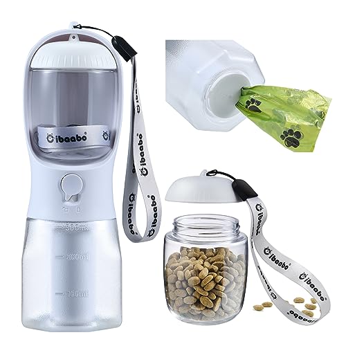 Cibaabo Hunde-Wasserflasche mit Futterbehälter & Kotbeutelhalter, Reise-Wassernapf, tragbarer Haustierspender, Hundesachen-Zubehörartikel, Welpenzubehör für Yorkie, Chihuahua, Spazierengehen, Wandern Cibaabo Hunde-Wasserflasche mit Futterbehälter & Kotbeutelhalter, Reise-Wassernapf, tragbarer Haustierspender, Hundesachen-Zubehörartikel, Welpenzubehör für Yorkie, Chihuahua, Spazierengehen, Wandern von Cibaabo
