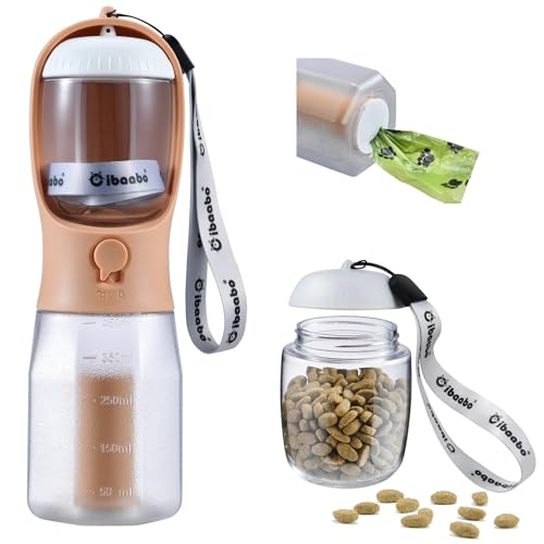 Cibaabo Hunde-Wasserflasche mit Futterbehälter & Kotbeutelhalter, Reise-Wassernapf, tragbarer Haustierspender, Hundesachen-Zubehörartikel, Welpenzubehör für Yorkie, Chihuahua, Spazierengehen, Wandern Cibaabo Hunde-Wasserflasche mit Futterbehälter & Kotbeutelhalter, Reise-Wassernapf, tragbarer Haustierspender, Hundesachen-Zubehörartikel, Welpenzubehör für Yorkie, Chihuahua, Spazierengehen, Wandern von Cibaabo