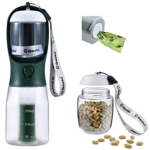 Cibaabo Hunde-Wasserflasche mit Futterbehälter & Kotbeutelhalter, Reise-Wassernapf, tragbarer Haustierspender, Hundesachen-Zubehörartikel, Welpenzubehör für Yorkie, Chihuahua, Spazierengehen, Wandern Cibaabo Hunde-Wasserflasche mit Futterbehälter & Kotbeutelhalter, Reise-Wassernapf, tragbarer Haustierspender, Hundesachen-Zubehörartikel, Welpenzubehör für Yorkie, Chihuahua, Spazierengehen, Wandern von Cibaabo
