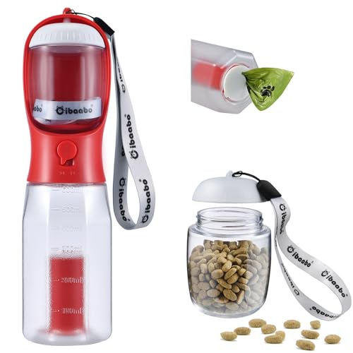 Cibaabo Hunde-Wasserflasche mit Futterbehälter & Kotbeutelhalter, Reise-Wassernapf, tragbarer Haustierspender, Hundezubehörartikel, Welpenzubehör für Yorkie, Chihuahua, Spazierengehen, Wandern Cibaabo Hunde-Wasserflasche mit Futterbehälter & Kotbeutelhalter, Reise-Wassernapf, tragbarer Haustierspender, Hundezubehörartikel, Welpenzubehör für Yorkie, Chihuahua, Spazierengehen, Wandern von Cibaabo