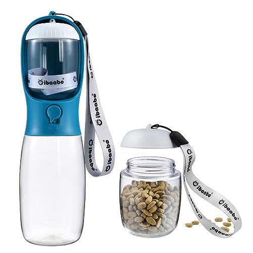 Cibaabo Wasserflasche für Hunde mit Futterbehälter, Reisewassernapf für Welpen, tragbarer Spender für Haustiere, Zubehör für Hunde, unverzichtbare Utensilien für Welpen, Yorkies, Chihuahuas, Katzen Cibaabo Wasserflasche für Hunde mit Futterbehälter, Reisewassernapf für Welpen, tragbarer Spender für Haustiere, Zubehör für Hunde, unverzichtbare Utensilien für Welpen, Yorkies, Chihuahuas, Katzen von Cibaabo