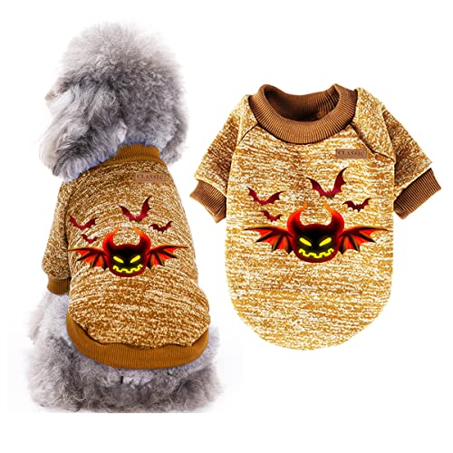 Cicano Hundepullover, Halloween-Kostüm für Haustiere, Kürbis-Druck, für Hunde und Katzen, warm, Größe XXL von Cicano
