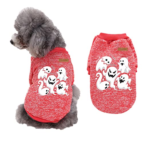 Cicano Hundepullover, Halloween-Kostüm für Haustiere, mit Totenkopf-Kürbis-Druck, für Hunde und Katzen, warm, Größe XXL von Cicano