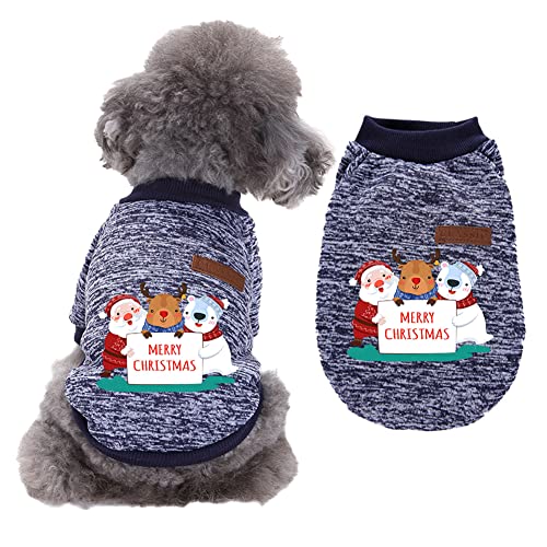 Cicano Hundepullover, Weihnachtspullover für Welpen, Katzen, Hunde, Gr. XL, Marineblau von Cicano