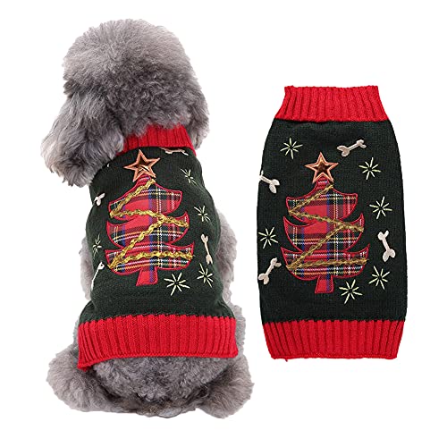 Cicano Hundepullover mit Weihnachtsmann-Muster, warm, Größe S, Rot von Cicano