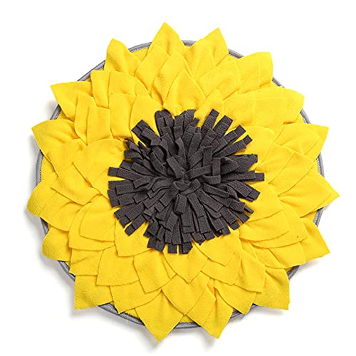 Cicano Schnüffelmatte für Hunde mit Sonnenblumen-Motiv, für Hundetraining, Schnüffelmatte für Langeweile, Puzzle-Spielzeug, Gelb von Cicano