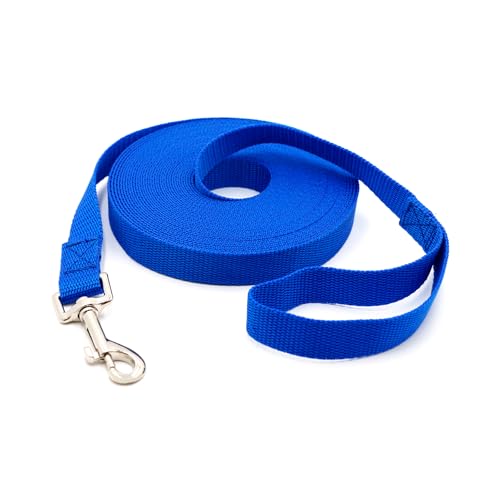 Schleppleine 10m für Hunde, Wasserdicht Hundeleine mit Handschlaufe und 360° Karabiner, Robuste Ausbildungsleine Schleppleine für Mittlere Große Kleine Hunde (Blau) von CiciIng