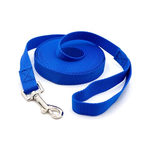 Schleppleine 5m für Hunde, Wasserdicht Hundeleine mit Handschlaufe und 360° Karabiner, Robuste Ausbildungsleine Schleppleine für Mittlere Große Kleine Hunde (Blau) von CiciIng