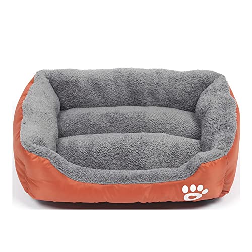 Bett für Hunde und Katzen, kleine Rassen, Schlafkissen für Hunde, weich, waschbar, Sofa, für Katzen, Orange, Größe 3XL von Cicilin