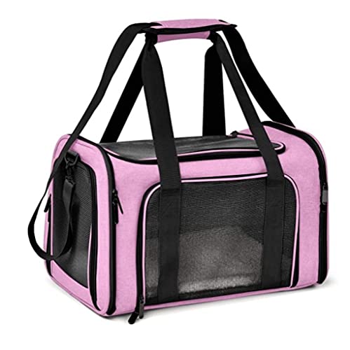 Haustier Tragetasche Tragbare Atmungsaktive Mesh Faltbare Katzentrage Transporttasche für Hunde und Katzen, mit Schultergurt und abnehmbarer Matte (Rosa) von Cicilin