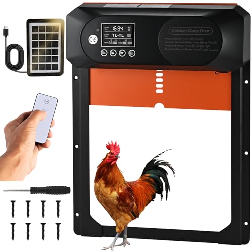 Cieex Automatische Hühnerklappe Aluminum, Größe Elektrische Hühnerklappe mit Timer, Wasserdicht LED-Display, Lichtsensor, Fernbedienung, Hühnerklappe Solar Hühnertür Intelligenter Einklemmschutz Cieex Automatische Hühnerklappe Aluminum, Größe Elektrische Hühnerklappe mit Timer, Wasserdicht LED-Display, Lichtsensor, Fernbedienung, Hühnerklappe Solar Hühnertür Intelligenter Einklemmschutz von Cieex