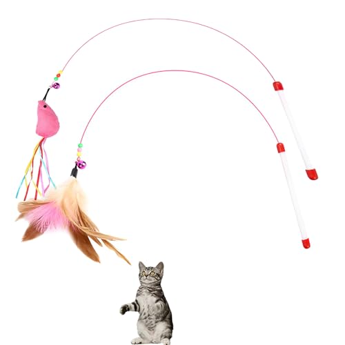 Cielasis Katzenspielzeug, interaktives Katzenspielzeug, 2 Stück, integriertes Formdrahtseil ist flexibler und starker, lustiges Kätzchen-Spielzeug, Katzenangel-Spielzeug für gelangweilte von Cielasis