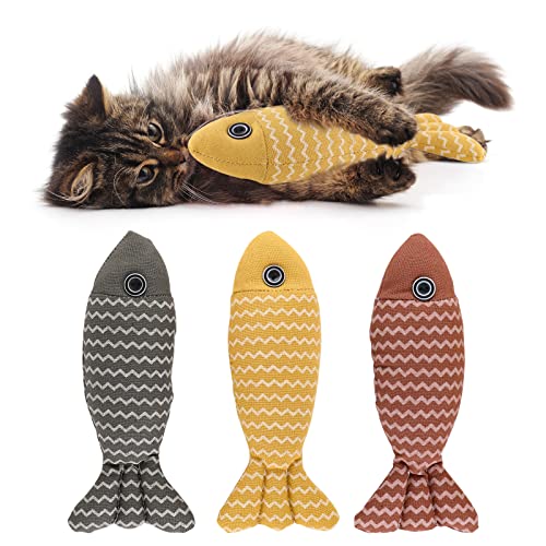 3PCS Katzenminze Spielzeug - 21cm Fisch Interaktives Katzenspielzeug Mit Simulation Fisch von Cielbleu