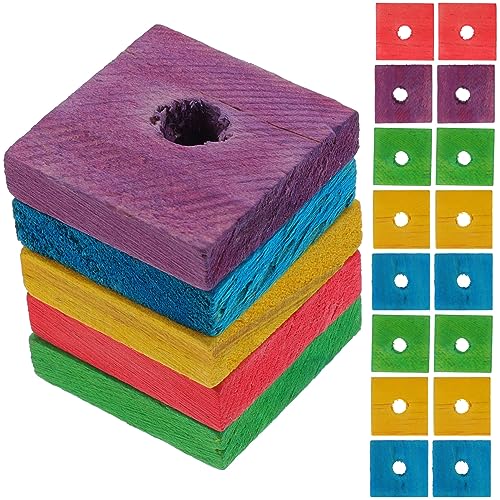 Ciieeo 100 Stück Papageien Holz-Kauspielzeug, Vogelbeißspielzeug, DIY Vogels-Spielzeug Zubehör, Bunte Farben von Ciieeo