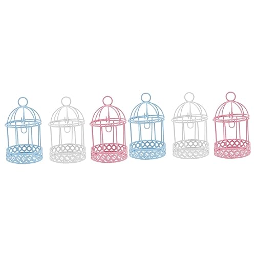 Ciieeo 2 Sätze Mini-vogelkäfig-Ornament Vogelkäfig-samenfänger Verstellbar Home Desktop Speicher Bookshelf Decor Bücherregal Dekoration Kleiner Akzenttisch Regaldekor 3 Stück * 2 von Ciieeo