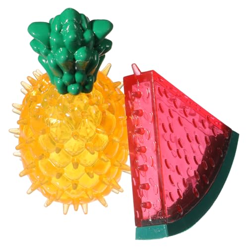 Ciieeo 2 Stück Hundekauspielzeug Sommer Kühlspielzeug Eisboxen in Ananas und Wassermelonenform Gefrierbare Welpenspielzeuge zur Zahnung Stressreduzierend und Zahnreinigend für Kleine und von Ciieeo