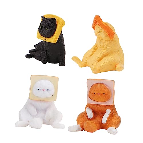 Ciieeo 4 Stücke Kreatives Katzen Dekorationsspielzeugset Teiliges Doll Set Bunten Farben als Fotorequisiten für Katzenliebhaber Dekorativ und Langlebig von Ciieeo
