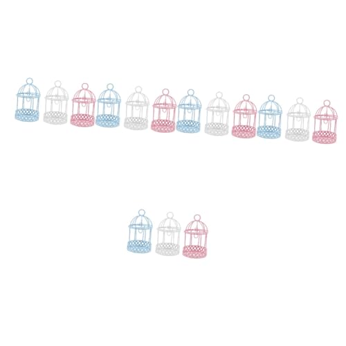 Ciieeo 5 Sätze Mini-vogelkäfig-Ornament Vintage Vogelkäfig Slot Nest Bookshelf Decor Bücherregal Dekoration Kleine Verzierungen Für Regale Schreibtisch-Organizer Schmiedeeisen 3 Stück * 5 von Ciieeo