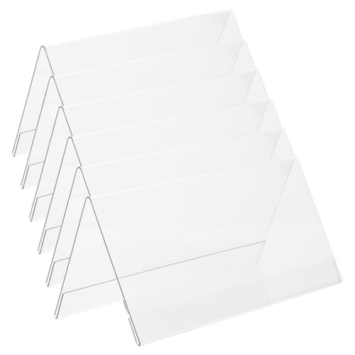 Ciieeo 6 Stück Acryl-Tisch-Menüständer, transparent, Namensschilder, Tischsitzkartenhalter, transparenter Namenskartenhalter für Büro, Konferenzen, Meetings, 11,9 x 6,1 cm von Ciieeo