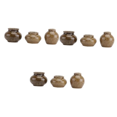 Ciieeo 9 STK Mini-Keramikdose Spielzeug für Kinder kinderspielzeug Mini-Dekor Mini-Hausschmuck Vase Terrarium zubehör Mini-Hausglas Mini- -Keramikglas Wirklich gekocht Krug Keramiktopf von Ciieeo