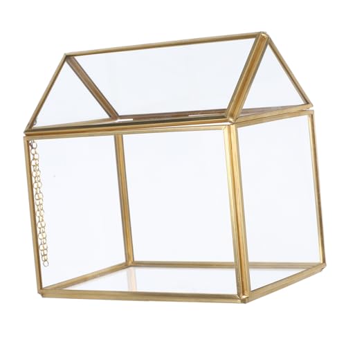 Ciieeo Geometrisches Terrarium mit Deckel Kreatives Haus Design Stabiles Mikrolandschaftliches Gewächshaus für Zimmerpflanzen Moos Luftpflanzen Dekorativer Tischaufsatz und Geschenkidee von Ciieeo