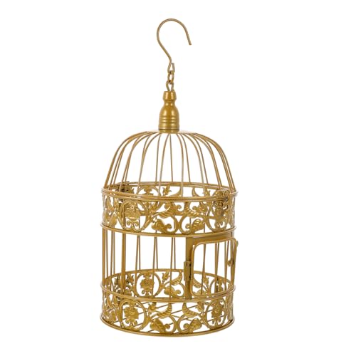 Ciieeo Goldener Dekorativer Metall-vogelkäfig im Europäischen Stil Kunstvolle Hochzeits Partydekoration Filigranes Tischmittelstück und Edles Ornament für Wohnzimmer und Garten von Ciieeo