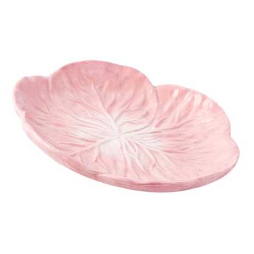 Ciieeo Keramik-Essteller Salatteller Ostern Süßigkeitengerichte Kohlform Snackschalen Dekorative Servierplatte Rosa von Ciieeo