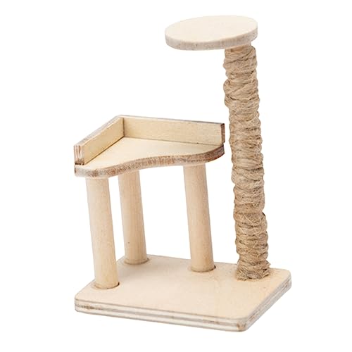 Ciieeo Miniatur-klettergerüst Für Katzen Kratzbaum Für Puppenmöbel Miniatur-kratzbaum Puppenbaum Aus Holz Möbel Katzenspielzeug Für Kinder Katzenturm Hölzern Essen Spielen Birke von Ciieeo