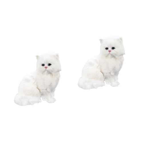 Ciieeo Stofftier Katze 2st Desktop-Ornament Ausgestopftes Katzenspielzeug Dekoration Für Zu Hause Simulationskatzenpuppe Plüschtiere Plüsch-katzenspielzeug Katzenverzierungsdekor Für Zuhause Heimwerk von Ciieeo