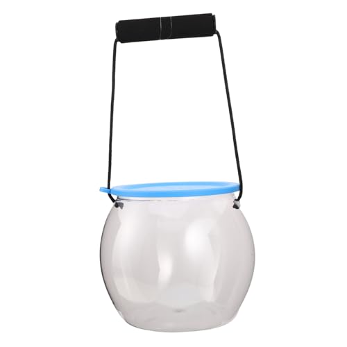 Ciieeo Transparenter Runder Fischtank mit Deckel und Stabilem Griff Tragbarer Aquarieneimer für Goldfische Widerstandsfähig gegen für Meerestiere und Outdoor von Ciieeo