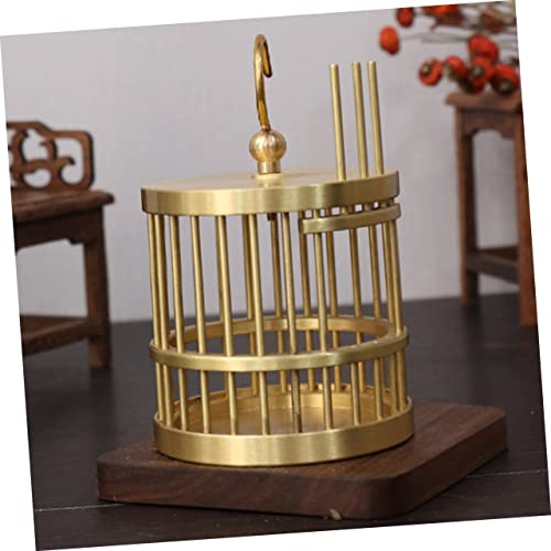Ciieeo Vintage Messing Vogelkäfig Dekoration Retro Desktop Ornament für Wohnzimmer Büro Hotel Tischdeko Stabile Metallgestaltung von Ciieeo